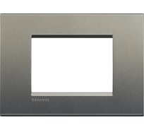 Рамка прямоугольная Bticino Livinglight 3 модуля, цвет Серый шелк LNA4803AE