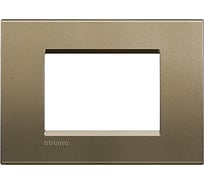 Рамка прямоугольная Bticino Livinglight 3 модуля, цвет Коричневый шелк LNA4803SQ