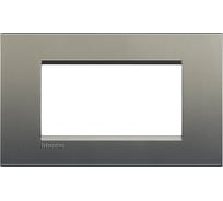 Рамка прямоугольная Bticino Livinglight 4 модуля, цвет Серый шелк LNA4804AE