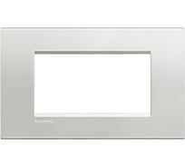 Рамка прямоугольная Bticino Livinglight 4 модуля, цвет Серебро LNA4804AG
