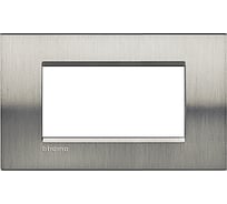 Рамка прямоугольная Bticino Livinglight 4 модуля, цвет Фактурная сталь LNA4804ACS
