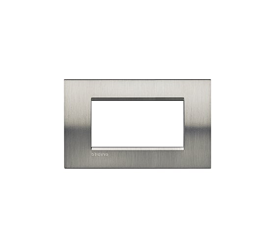 Рамка прямоугольная Bticino Livinglight 4 модуля, цвет Фактурная сталь LNA4804ACS 1