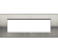 Рамка прямоугольная Bticino Livinglight 7 модулей, цвет Фактурная сталь LNA4807ACS