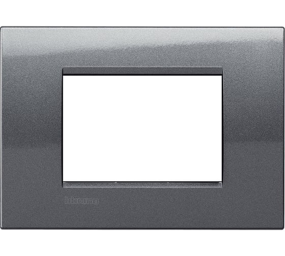 Рамка Bticino LivingLight "Сталь", итальянская модульность, 3 модуля LNA4803AC 1