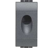 Заглушка Bticino с отверстием мм, 1 модуль, чёрная L4953