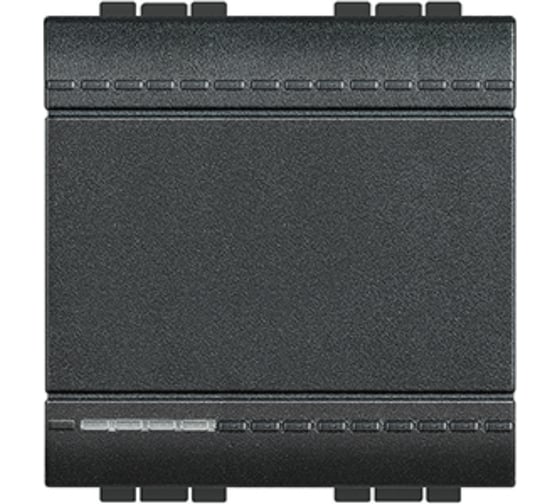 Кнопка Bticino Livinglight с автоматическими клемами, размер 2 модуля, цвет антрацит L4005M2A 1