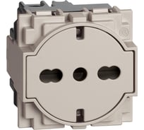 Розетка Bticino LIVING NOW немецкого/итальянского стандарта с плоской лицевой панелью 10/16А 2 модуля. Цвет Песочный. KM4140A16F