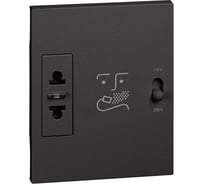 Розетка Bticino LIVING NOW для электробритв 230В-127/230В 20ВА 3 модуля. Цвет Черный. KG4177