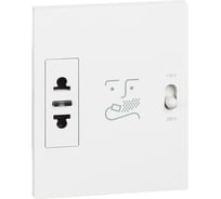Розетка Bticino LIVING NOW для электробритв 230В-127/230В 20ВА 3 модуля. Цвет Белый. KW4177
