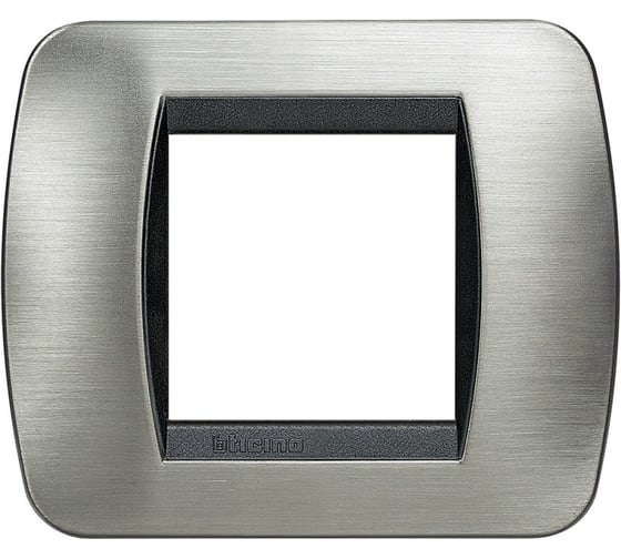 Накладка Bticino на 2 модуля, Тёртая Сталь L4802ACS 1