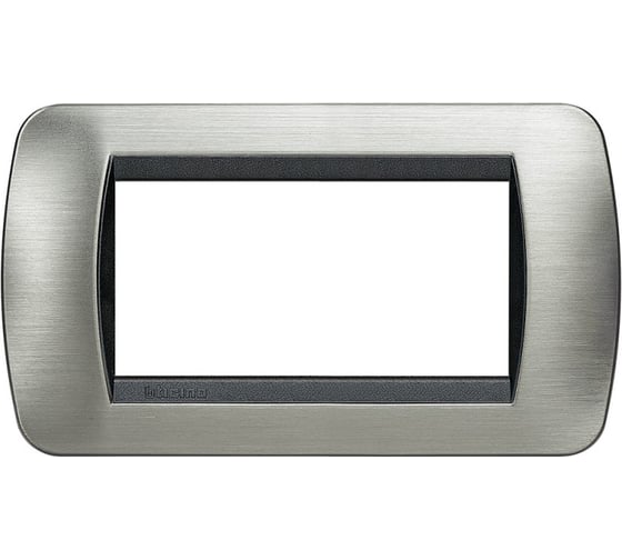Накладка Bticino на 4 модуля, Тёртая Сталь L4804ACS 1