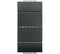 Переключатель промежуточный Bticino Livinglight Axial с автоматическими клемами, размер 1 модуль, цвет антрацит L4054