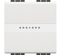 Переключатель Bticino Livinglight аксиальный одноклавишный 10А 250В. Автоматические клеммы. 2 модуля. Цвет Белый N4053M2AN