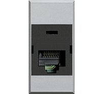 Розетка Bticino Axolute RJ45 UTP к6 110 алюминий HC4262C6