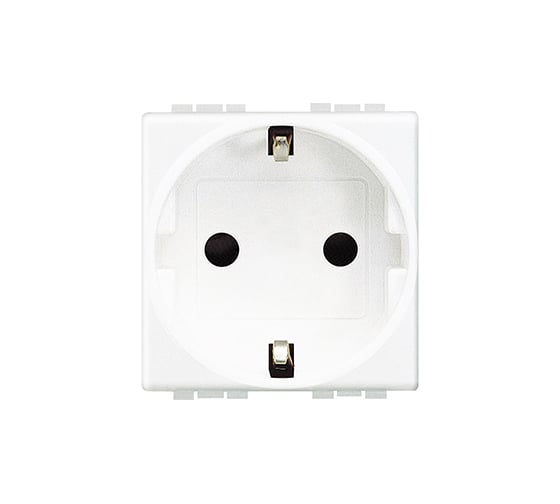 Розетка силовая Bticino Livinglight 2К+З с автоматическими клемами, цвет белый N4141AN