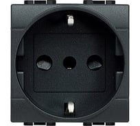Розетка Bticino 2П + заземление (центр., боков.) 10А/16А с защитными шторками 2 модуля L4140