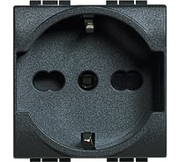 Розетка Bticino 2П + заземление (центр., боков.) 16А с защитными шторками 2 модуля L4140/16