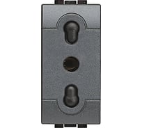 Розетка Bticino 2П + заземление 16A, 250В с защитными шторками L4180