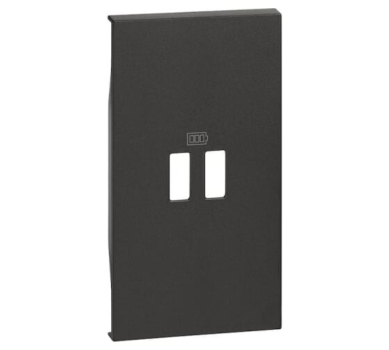 Лицевая панель Bticino LIVING NOW для зарядных устройств USB 2 модуля. Цвет Черный. KG12C