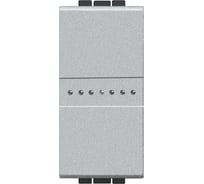 Выключатель Bticino Livinglight аксиальный одноклавишный 10А 250В. Автоматические клеммы. 1 модуль. Цвет Алюминий NT4051AN