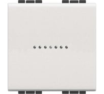 Выключатель Bticino Livinglight аксиальный одноклавишный 10А 250В. Автоматические клеммы. 2 модуля. Цвет Белый N4051M2AN