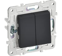 Выключатель 2-клавишный IEK SKANDY SK-V04G 10А, графит SK-V20-0-10-K53