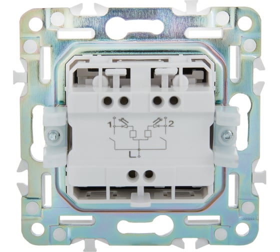 Выключатель 2-клавишный IEK SKANDY SK-V04G 10А, графит SK-V20-0-10-K53