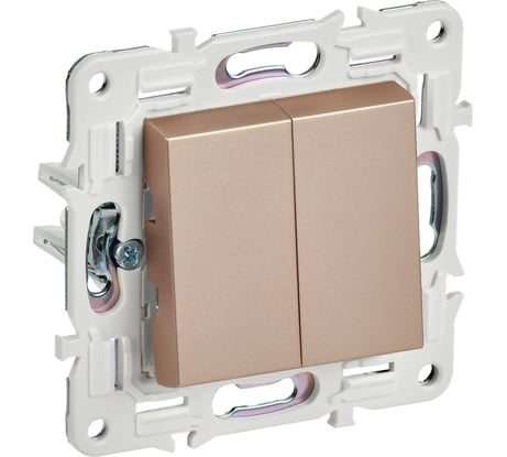 Выключатель 2-клавишный IEK SKANDY SK-V04Sa 10А, песочный SK-V20-0-10-K98