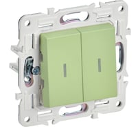Выключатель 2-клавишный IEK SKANDY SK-V09M с индикацией, 10А, мятный SK-V20-1-10-K06