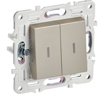 Выключатель 2-клавишный IEK SKANDY SK-V09Sh с индикацией, 10А, шампань SK-V20-1-10-K37