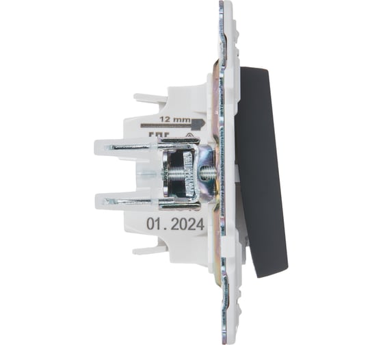 Выключатель 1-клавишный проходной IEK SKANDY SK-V02G 10А, графит SK-V12-0-10-K53