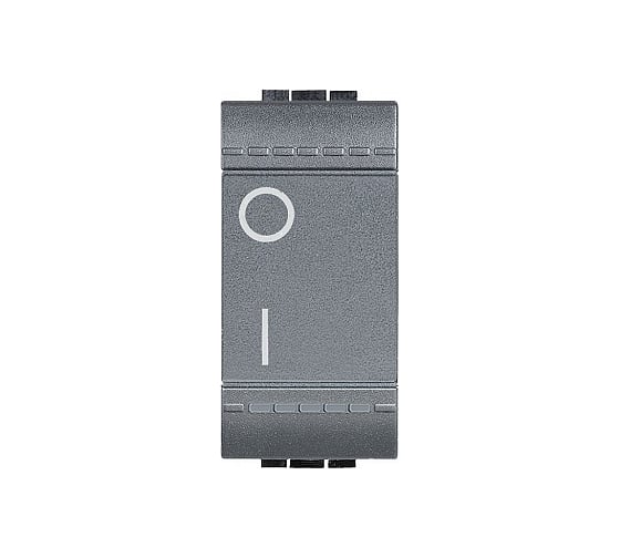 Выключатель Bticino Livinglight 2-х полюсный, 16AX, цвет антрацит L4002N 1