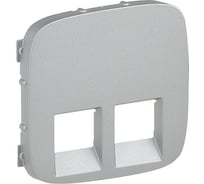 Лицевая панель для двойных телефонных/информационных розеток Legrand Valena ALLURE алюминий 755427