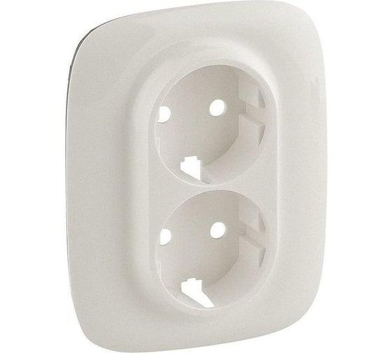 Лицевая панель для двойной силовой розетки Legrand Valena ALLURE 2x2К+З, жемчуг 754959