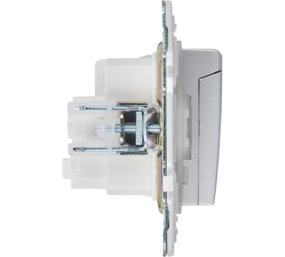 Розетка IEK SKANDY SK-R11S заземляющий контакт, шторки, крышка, 16А, IP44, серебро SK-R16-16-44-K23