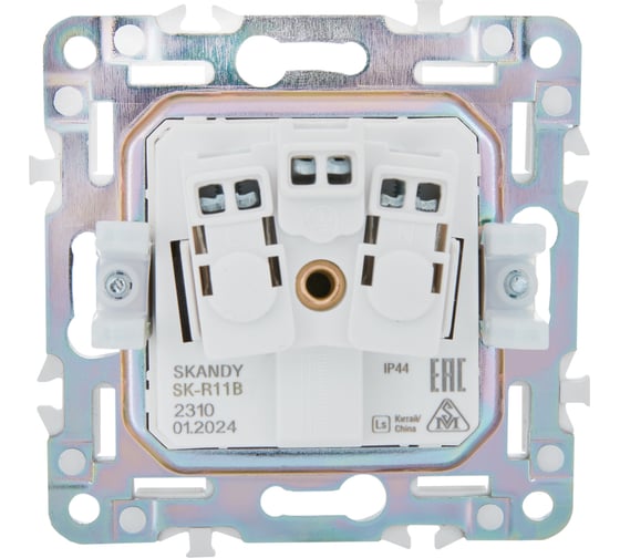 Розетка IEK SKANDY SK-R11B заземляющий контакт, шторки, крышка, 16А, IP44, бежевый SK-R16-16-44-K10