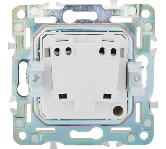 Розетка IEK SKANDY SK-R02S без заземляющего контакта, без шторок, 10А, серебро SK-R10-10-K23