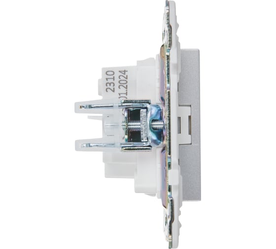 Розетка IEK SKANDY SK-R02S без заземляющего контакта, без шторок, 10А, серебро SK-R10-10-K23