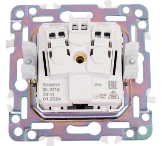 Розетка IEK SKANDY SK-R11G заземляющий контакт, шторки, крышка, 16А, IP44, графит SK-R16-16-44-K53