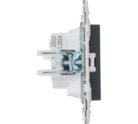 Розетка IEK SKANDY SK-R02G без заземляющего контакта, без шторок, 10А, графит SK-R10-10-K53