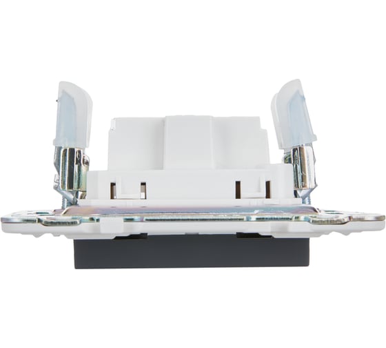 Розетка IEK SKANDY SK-R02G без заземляющего контакта, без шторок, 10А, графит SK-R10-10-K53