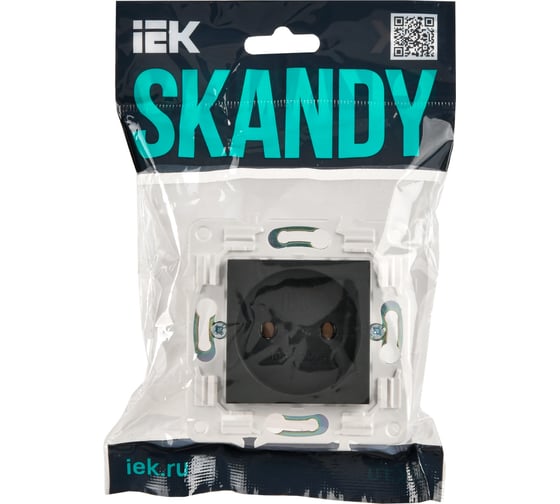 Розетка IEK SKANDY SK-R02T без заземляющего контакта, без шторок, 10А, титан SK-R10-10-K48