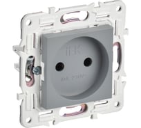 Розетка IEK SKANDY SK-R02Gr без заземляющего контакта, без шторок, 10А, серый SK-R10-10-K03