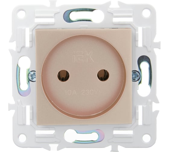 Розетка IEK SKANDY SK-R02Sa без заземляющего контакта, без шторок, 10А, песочный SK-R10-10-K98
