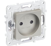 Розетка IEK SKANDY SK-R01Sh без заземляющего контакта, с защитными шторками, 10А, шампань SK-R13-10-K37