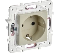 Розетка IEK SKANDY SK-R04B с заземляющим контактом, со шторками, 16А, бежевый SK-R14-16-K10