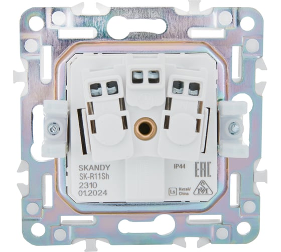 Розетка IEK SKANDY SK-R11Sh заземляющий контакт, шторки, крышка, 16А, IP44, шампань SK-R16-16-44-K37