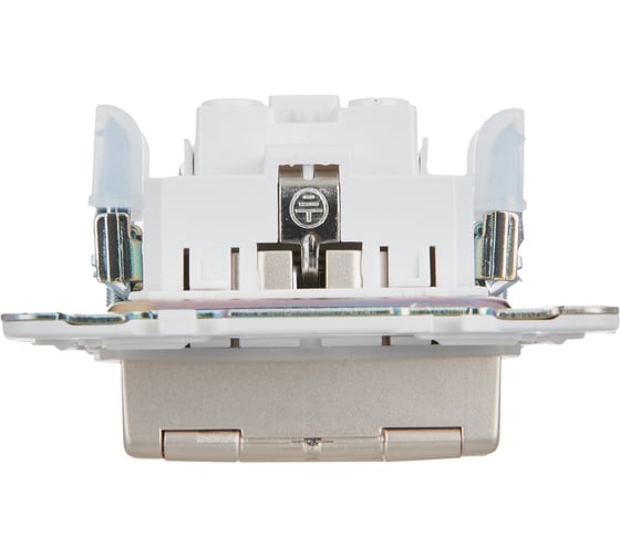 Розетка IEK SKANDY SK-R11Sh заземляющий контакт, шторки, крышка, 16А, IP44, шампань SK-R16-16-44-K37