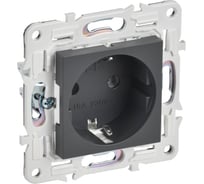 Розетка IEK SKANDY SK-R05T с заземляющим контактом, без защитных шторок, 16А, титан SK-R11-16-K48