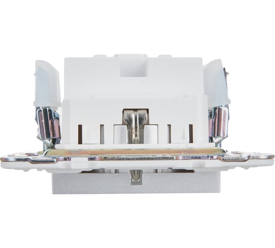 Розетка IEK SKANDY SK-R06S с заземляющим контактом, со шторками, без крышки, 16А, серебро SK-R14-16-1-K23
